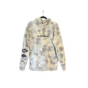 Quiksilver Boy's Natural Heritage Tie Dye Pullover Sweatshirt Hoodie Gray SZ XL